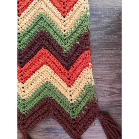 Vintage Retro Boho Afghan 70s Chevron GOLDBERGS TV - Picture 9 of 14